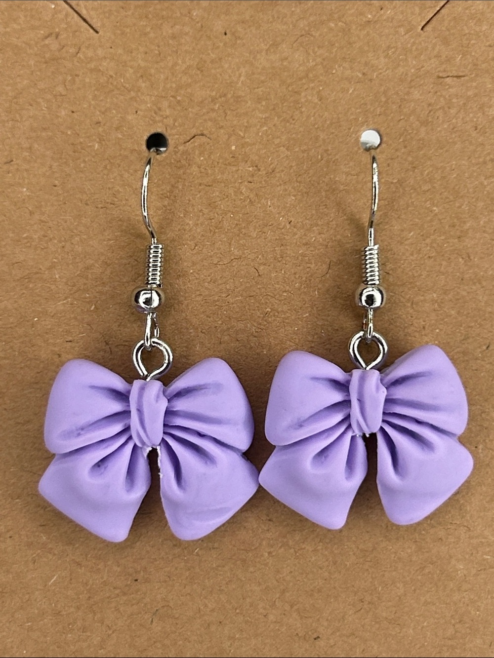 Lavender Bow Dangle Earrings Summer Fashion Jewelry